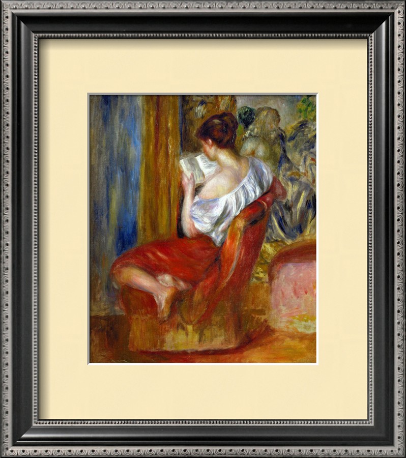 Reading Woman, circa 1900 - Pierre-Auguste Renoir painting on canvas